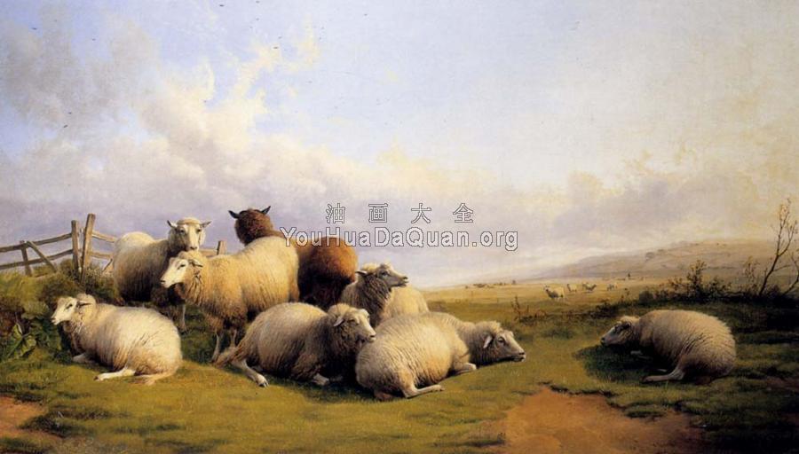 Sheep In An Extensive Landscape - 托马斯·辛德尼·库珀